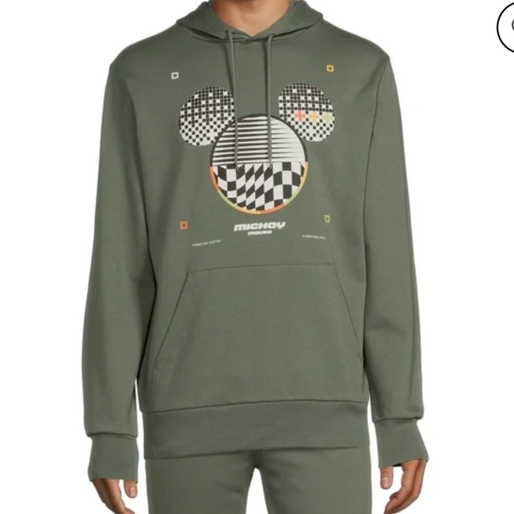 Disney Mickey Mouse Men's Graphic Hoodie - Green Size Large